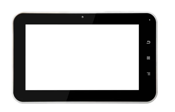 Tablet black inside white cover business front straight — Stock Photo, Image