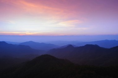 Doi Pha Ngom, Chiang Rai il Tayland, gün batımı twiligh.