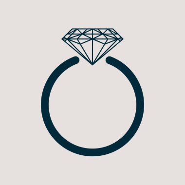 Klasik elmas yüzükle gibi takı mal için simge