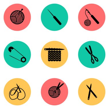 Örgü işlemi açıklayan dokuz simgeler içerir