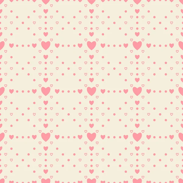 Einfaches Muster enthält Herzen, die in Gruppen zusammengesetzt sind, um eine Verzierung zu schaffen — Stockvektor