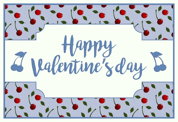 Um cartão vertical para o dia de São Valentim com saudação Feliz Dia dos Namorados — Vetor de Stock