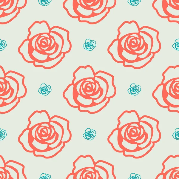Ein Muster mit Rosen in zwei verschiedenen Farben — Stockvektor