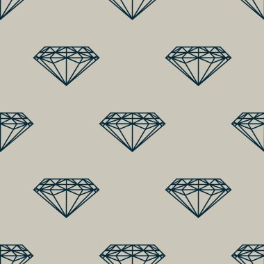 Gri arka plan üzerinde koyu mavi elmas ile seamless modeli  