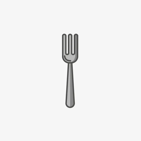 Um simples ícone plano de um garfo — Vetor de Stock