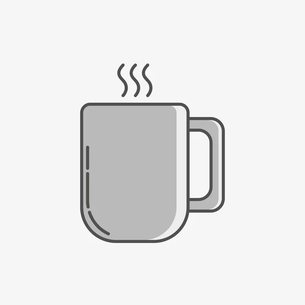 Une simple icône d'une tasse avec une boisson chaude . — Image vectorielle