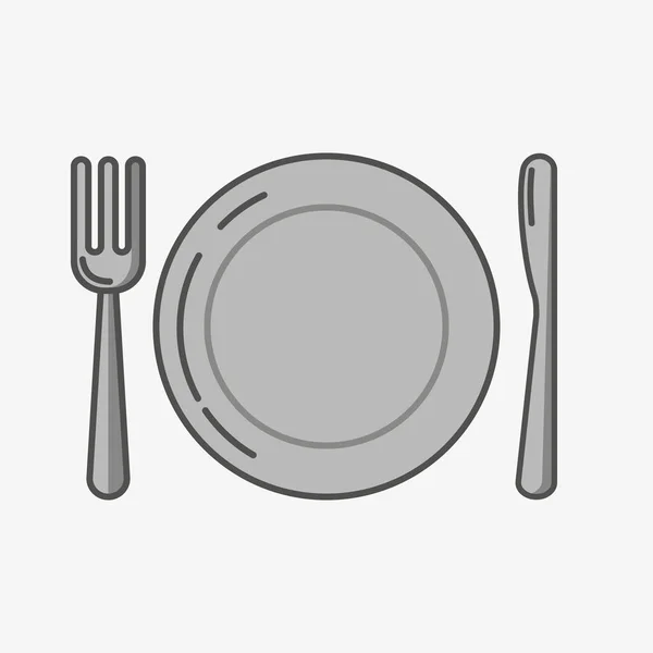 A simple icon of a place and fork with knife. — Stock Vector