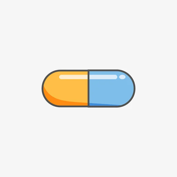 Een eenvoudige icoon van capsule als een medicijn tijdens ziekte. — Stockvector