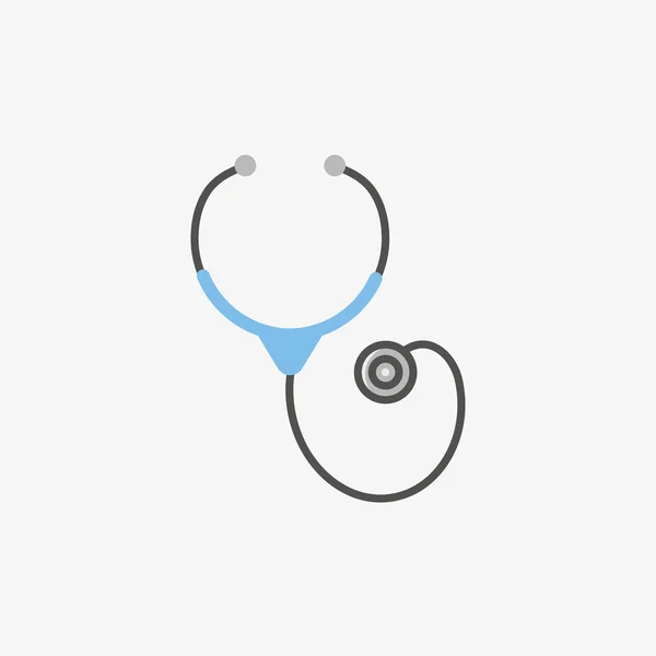Un simple icono del estetoscopio para descubrir neumonitis, frío en el pecho . — Vector de stock