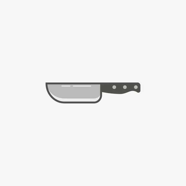 Icono vectorial simple de un cuchillo grande aislado sobre fondo gris — Vector de stock