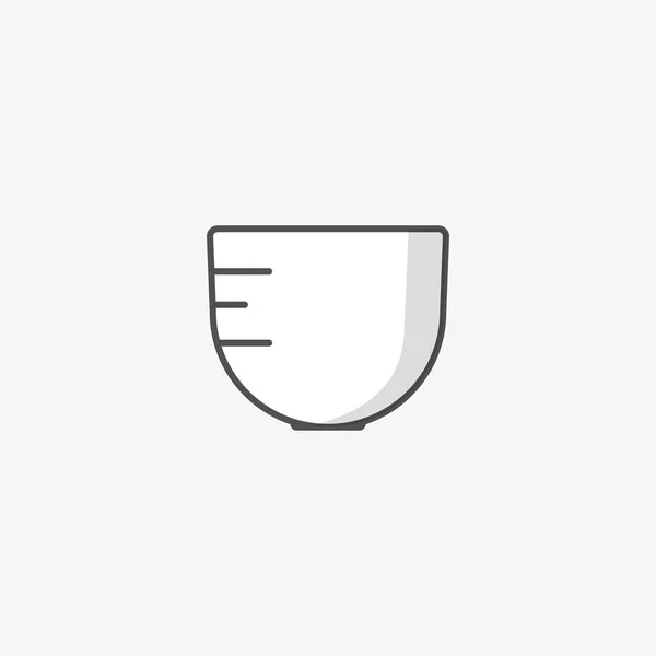 Проста векторна іконка білої чаші ізольована на сірому фоні — стоковий вектор
