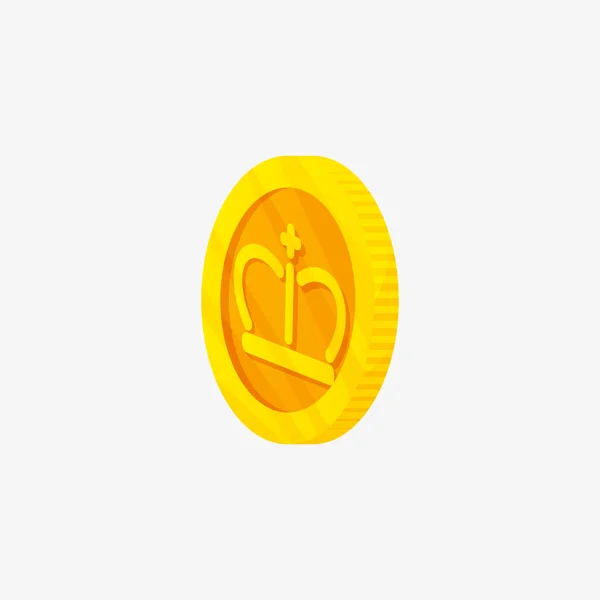 En ikon för guldmynt från sidovy. 3D vektorillustration. Ikonen för bästa val. Vinnare award. — Stock vektor
