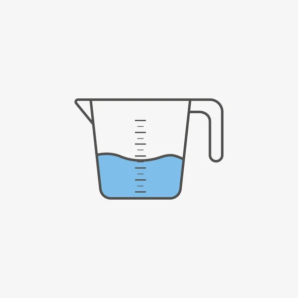 Icono simple de la taza de medición de utensilios de cocina en estilo plano. Ilustración vectorial . — Vector de stock
