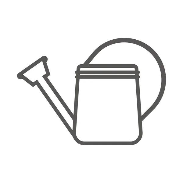 Icône vectorielle simple d'art de ligne de l'arrosoir. Outil de jardin sur fond blanc . — Image vectorielle