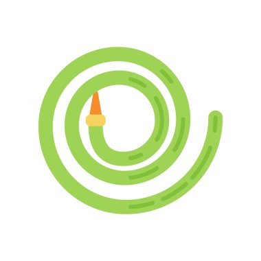 Basit simge su hortum. Vektör çizim. Yeşil renk.