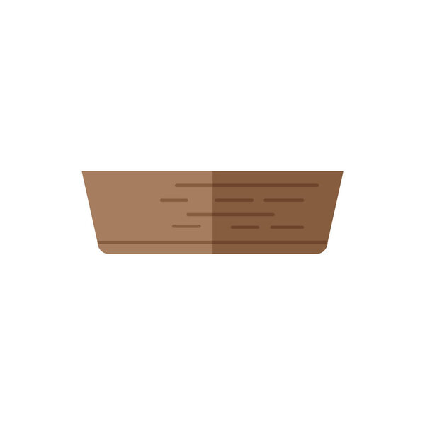 Simple vector icon of long flower pot. 