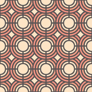 Soyut geometrik daireler ile nazik seamless modeli. Vektör çizim. Elbise, imalat, duvar kağıtları, baskılar, hediye paketi ve karalama defteri için arka plan. 