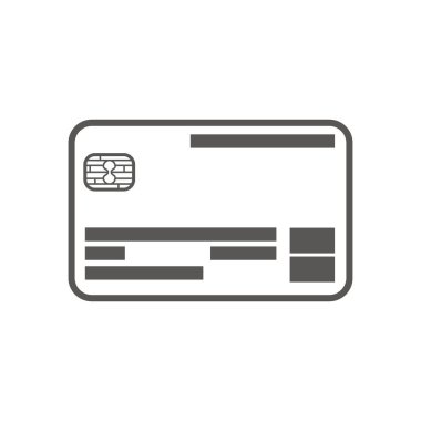 İş simgesi, yönetim. Basit vektör simgesi bir kredi kartı. Çizgi sanatı stili.