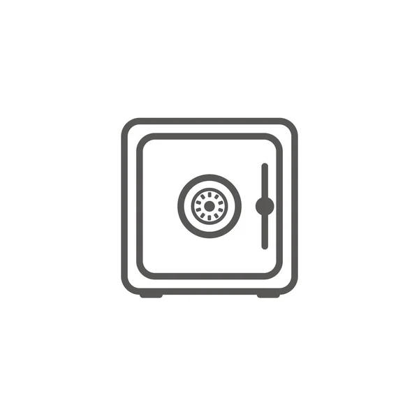 Zakelijke pictogram, beheer. Eenvoudige vector icoon van een traditionele veilige doos. Lijn kunststijl. — Stockvector