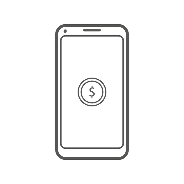 İş simgesi, yönetim. Basit vektör simgesi bir akıllı telefon. Çizgi sanatı stili.