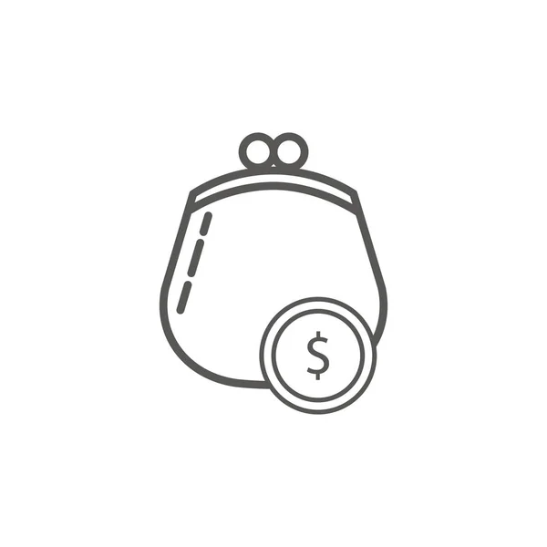 Simple Businessand Finance wektor Flaticon. Klasyczna torebka do przechowywania monet. Ikona stylu sztuki linii. — Wektor stockowy