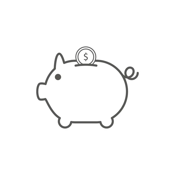 Negócios Simples e Finanças Vector FlatIcon. Piggy rosa clássico como detentor da moeda. Ícone de estilo plano . — Vetor de Stock
