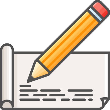 Basit sanatsal ve hobi vektör Flaticon. Kağıt kalemle çizim. Düz stil ikonu. 48 x 48 piksel mükemmel.