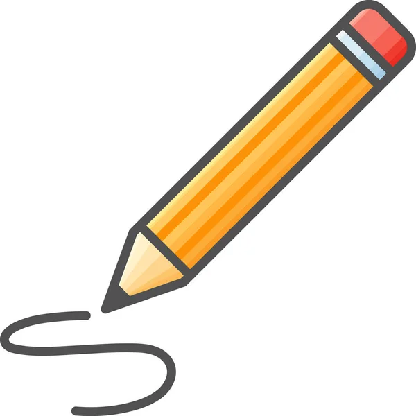 Einfache künstlerische und Hobby-Vektor-Flaticon. klassischer Bleistift zum Zeichnen. Flache Stilikone. 48x48 Pixel perfekt. — Stockvektor