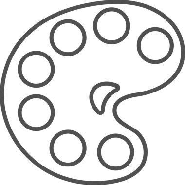 Basit sanatsal ve hobi vektör hat articon. Klasik palet resim için farklı renkler ile. hat sanat stil ikonu. 48 x 48 piksel mükemmel.