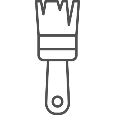 Basit sanatsal ve hobi vektör hat articon. Klasik porsuk fırça ucu renk ile. hat sanat stil ikonu. 48 x 48 piksel mükemmel.