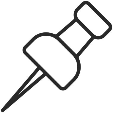 Hat sanat tarzı klasik bir çizim iğne basit vektör simgesi. Piksel mükemmel. Temel eğitim öğesi. Okul ve ofis araç. Üniversiteye geri. Raptiye, raptiye