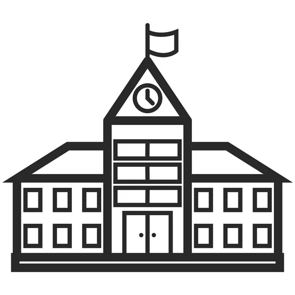 Simple Vector Icon of a school building in line art style. Мол, идеально. Элемент базового образования. Школьный и офисный инструмент. Назад в колледж . — стоковый вектор