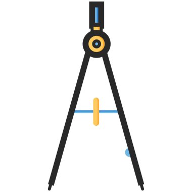 Düz tarzı klasik bir pergel basit vektör simgesi. Piksel mükemmel. Temel eğitim öğesi. Okul ve ofis araç. Üniversiteye geri. 