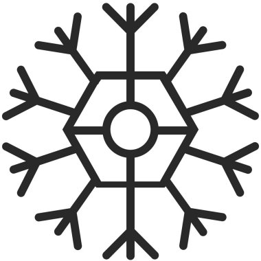 Bir kar tanesi hat sanat tarzı basit vektör simgesi. Piksel mükemmel. Temel hava döküm öğesi. 