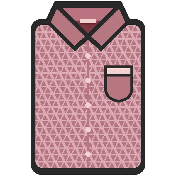 Ícone de vetor de uma camisa rosa escura moderna com triângulos para homens ou mulheres em estilo plano. Pixel perfeito. Bussiness e olhar de escritório. Para lojas e lojas —  Vetores de Stock