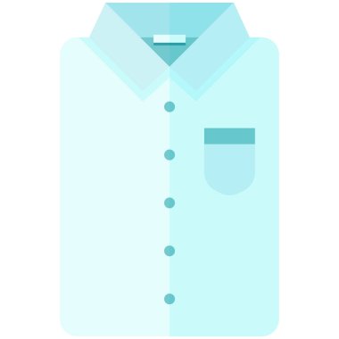 Erkek ya da kadın çizgileri olmayan düz stil için klasik mavi gömlek vektör simgesi. Piksel mükemmel. İş ve office bak. Dükkanlar ve mağazaları için 