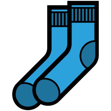 Vektör simgesi mavi çorap erkek ya da kadın düz tarzı için. Piksel mükemmel. iş ve office bak. Dükkanlar ve mağazaları için 