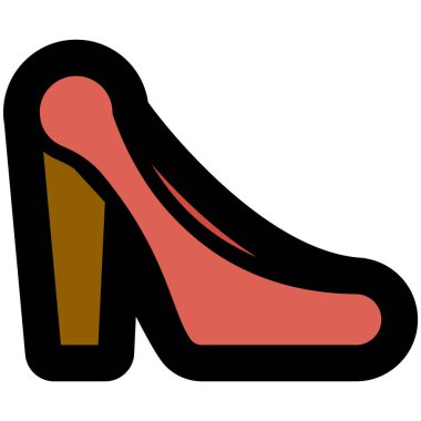 Vektör simgesi pembe yüksek topuklu ayakkabı düz stil kadınlar için. Piksel mükemmel. iş ve office bak. Dükkanlar ve mağazaları için 