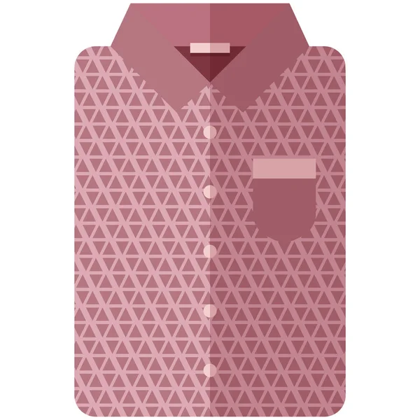 Ícone de vetor de uma camisa rosa escura moderna com triângulos para homens ou mulheres em estilo plano sem linhas. Pixel perfeito. Bussiness e olhar de escritório. Para lojas e lojas —  Vetores de Stock