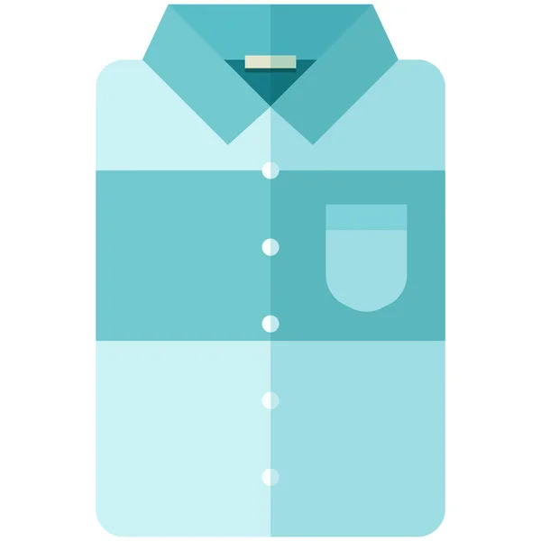 Ícone de vetor de uma camisa azul moderna com a grande faixa de homens ou mulher no estilo chato sem linhas. Pixel perfeito. Bussiness e olhar de escritório. Para lojas e lojas —  Vetores de Stock