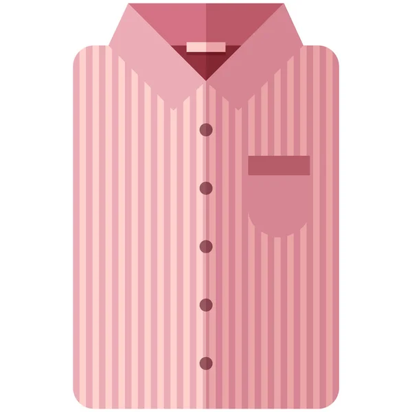 Ícone vetorial de uma camisa rosa moderna com listras escuras para homens ou mulheres em estilo plano sem linhas. Pixel perfeito. Bussiness e olhar de escritório. Para lojas e lojas —  Vetores de Stock