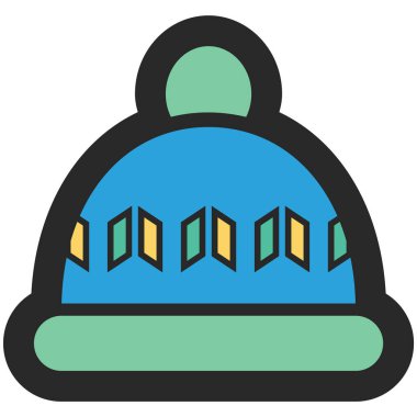 Erkek ya da kadın ile anahat düz tarzında bir şapka vektör simgesi. Piksel mükemmel. İş ve office bak. Dükkanlar ve mağazaları için 