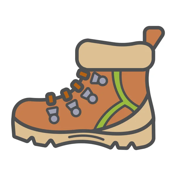 Bottes de tourisme pour un confort de voyage et de randonnée dans un style plat moderne avec contour. Attribut du voyageur et du touriste. Équipement forestier pour le temps et la navigation. Illustration vectorielle — Image vectorielle