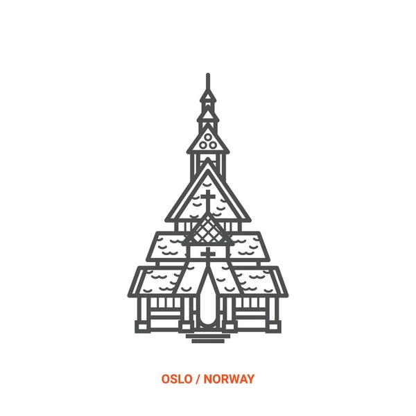 Όσλο Της Νορβηγίας Σκανδιναβική Πρωτεύουσα Διάσημο Μέρος Για Ταξίδια Και — Διανυσματικό Αρχείο