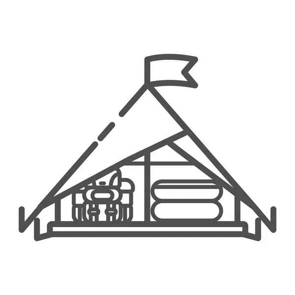 Иконка Палатки Векторная Иллюстрация Выделенная Белом Фоне Приют Отдыха Лесу — стоковый вектор