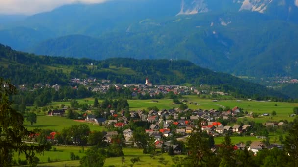 Bled görünümünden kale, Slovenya — Stok video