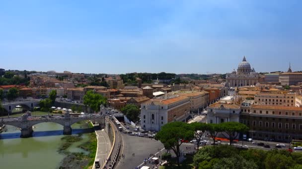 Vatican City State 2017-06-07:. Panoramic view of St. Peter's Basilica Vatican City State — Stock Video