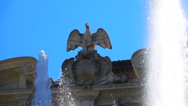 Органный фонтан в саду Вилла д "Эсте, регион Тиволи-Лацио — стоковое видео