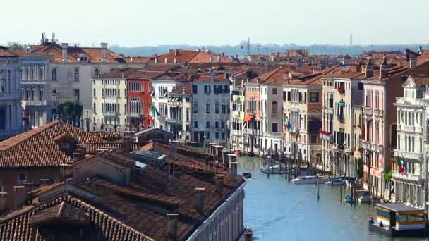 Venetië panoramisch en Canal Grande — Stockvideo