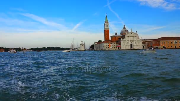 Weergave van Venetië van de zee — Stockvideo
